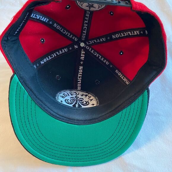 Affliction Cap Hat Unisex  Snapback Color Red Live Fast Patched Front and Back - Picture 6 of 14